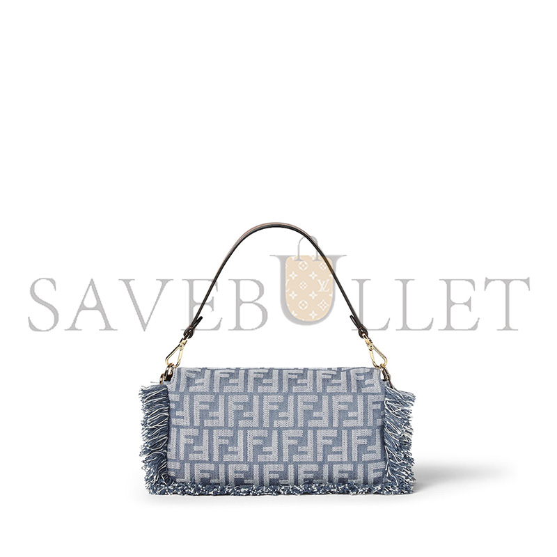 F**di baguette blue denim effect ff jacquard bag 8br600aut4f1sxq (27*15*6cm)